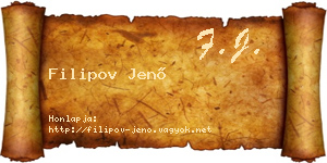 Filipov Jenő névjegykártya