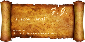 Filipov Jenő névjegykártya