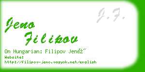 jeno filipov business card